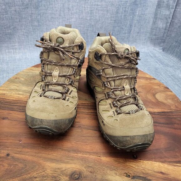 Merrell Chameleon Arc Mid Waterproof Canteen Trail Hiking Boots Taupe Womens 7.5 - Picture 1 of 9